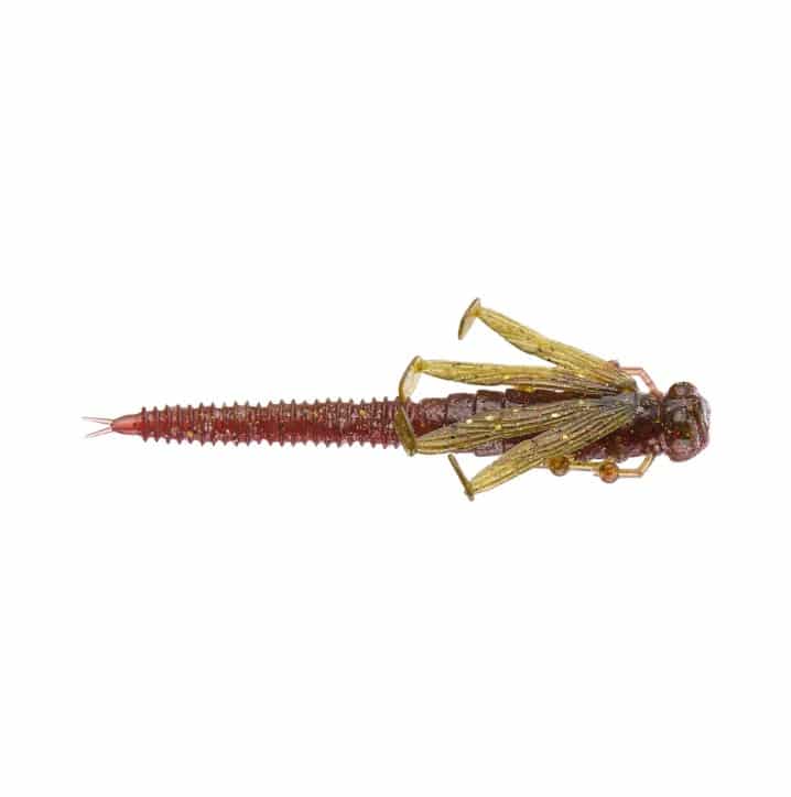 FISHLAB FLUTTER NYMPH NATURE SERIES - 3.5" - GREEN PUMPKIN RED CRAW image