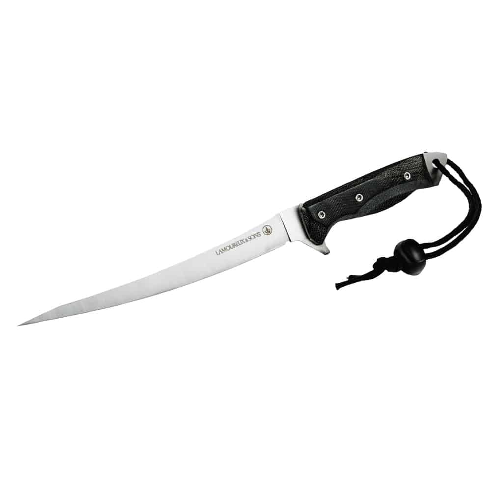 LAMOUREUX AND SONS COUTEAU DE PÊCHE À FILET BONAVENTURE PRO GUIDE MICARTA NOIR image 0