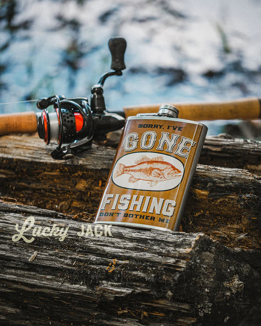 LUCKY JACK FLASQUE "GONE FISHING" 8 OZ image 1
