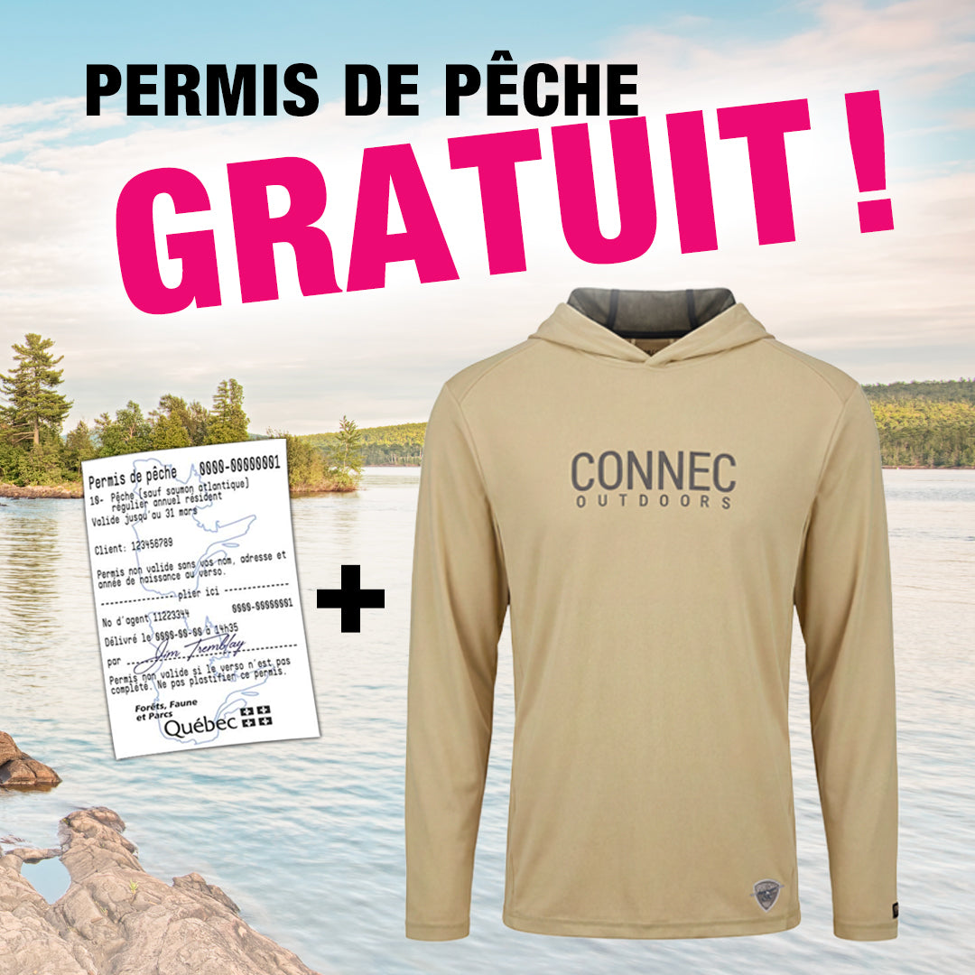 PROMO PERMIS DE PÊCHE GRATUIT CONNEC CHANDAIL À FILET OFFTRACK TAN image 0