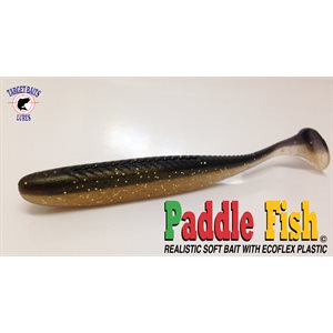 LEURRE SOUPLE PADDLE FISH 2'' AVEC ODEUR ET SEL INJECTÉ DE TARGET BAIT - NOIR OR image