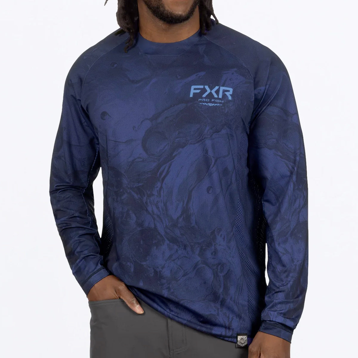 FXR CHANDAIL MANCHE LONGUE BIG TREBLE AIR UPF BLEU COBALT FONCÉ image 0