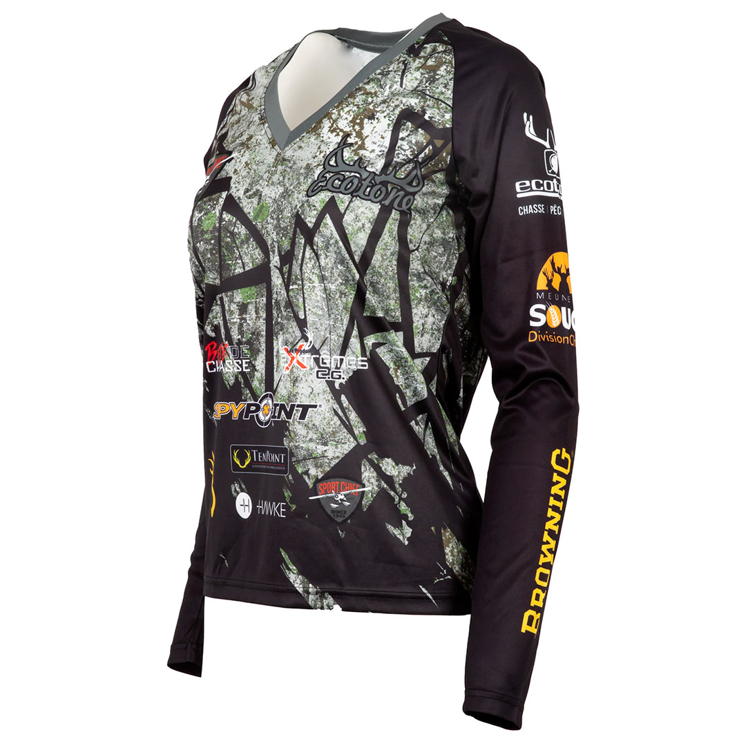 CHANDAIL DE CHASSE FEMME LOGOS DE MARQUES TEAM ECOTONE image 0