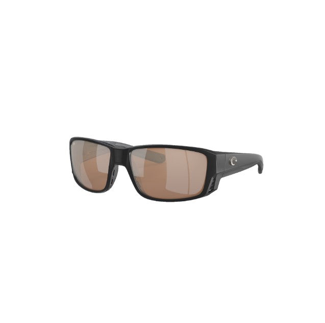 COSTA LUNETTE DE SOLEIL AVEC VERRE POLARISÉE 580 - TUNA ALLEY PRO - MATTE BLACK, COPPER SILVER MIRROR image