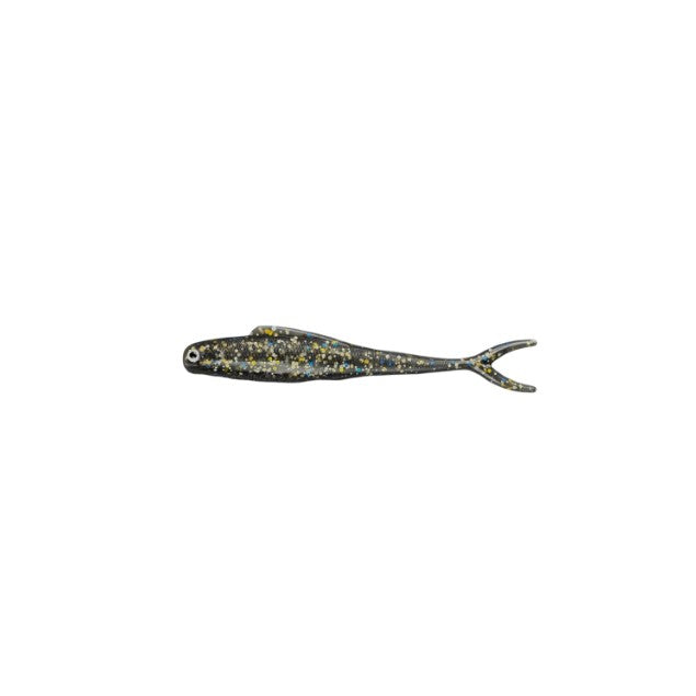 MALADE DE PÊCHE MME. WALLY V-TAIL 4.5" - SMOKE BLACK BLUE GOLD image