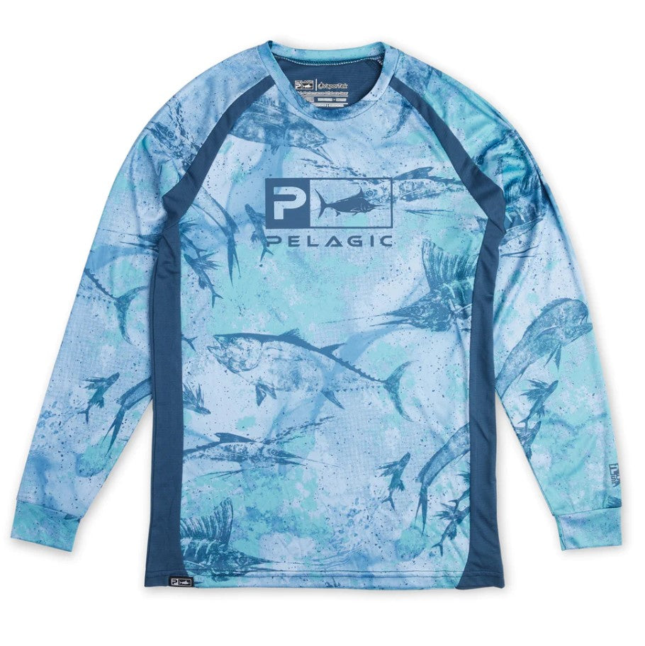 PELAGIC CHANDAIL VAPORTEK OPEN SEAS CAMO POUR ENFANT, BLUE image 0