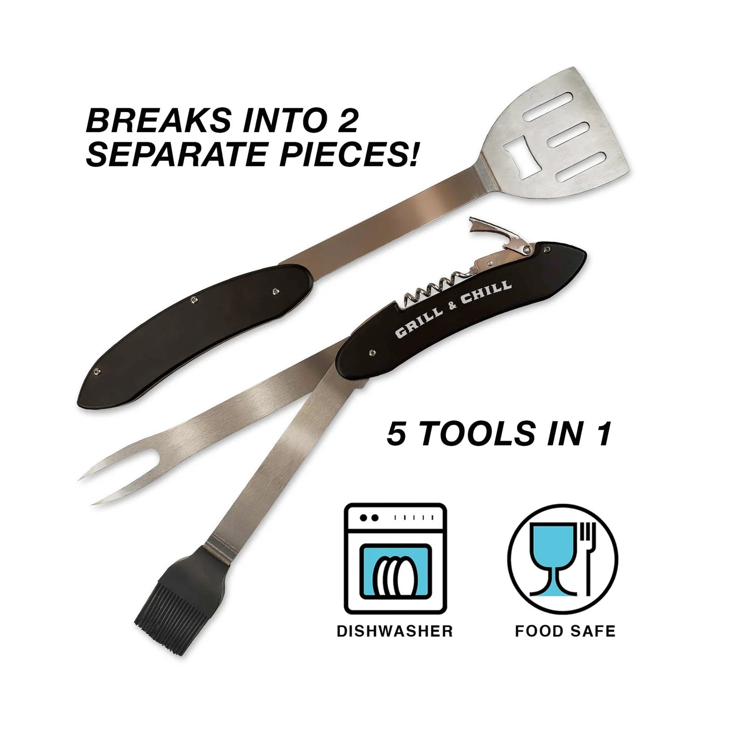 LUCKY JACK OUTILS/ACCESSOIRES POUR LE GRILLS/BBQ 5 EN 1 image 1