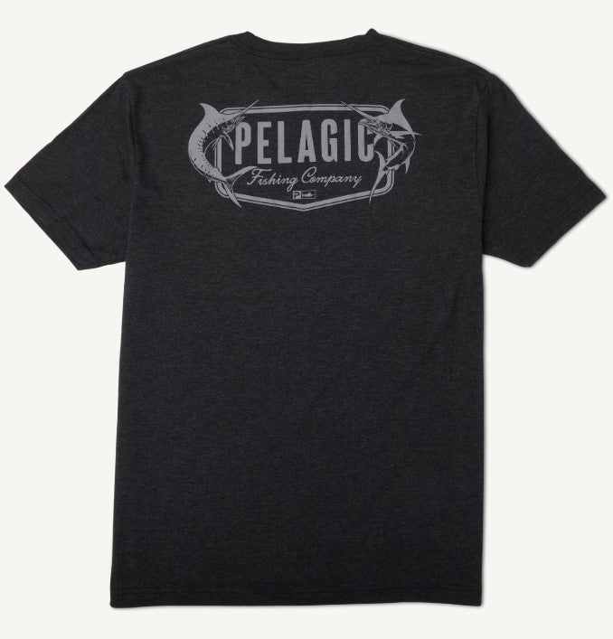 PELAGIC T-SHIRT PREMIUM TRI BLEND TWIN BEAKS, VINTAGE BLACK image 1