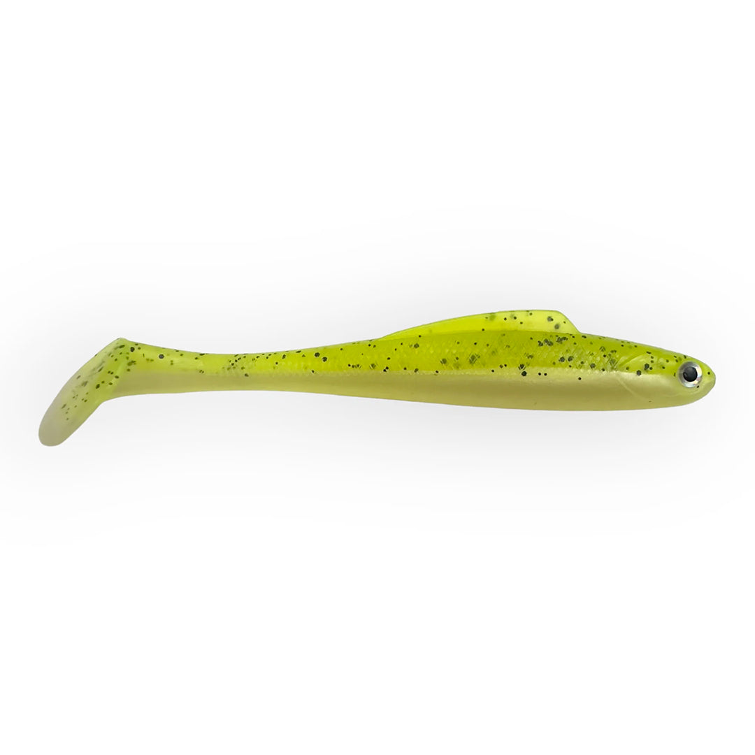 MALADE DE PÊCHE MÉNÉ MME. WALLY 4’’ - CHARTREUSE ET BLANC image