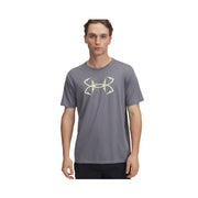UNDER ARMOUR T-SHIRT FISH HOOK LOGO - TITAN GRAY/SONIC YELLO image 0