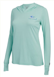 PELAGIC CHANDAIL À MANCHE LONGUE ET À CAPUCHON POUR FEMME AQUATEK, TROPIC AQUA image 0
