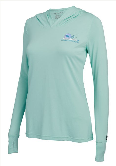 PELAGIC CHANDAIL À MANCHE LONGUE ET À CAPUCHON POUR FEMME AQUATEK, TROPIC AQUA image 0