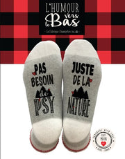 BAS DE LAINE "PAS BESOIN DE PSY, JUSTE DE LA NATURE!" image 0