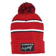 STRIKER TUQUE STRIPED POM ROUGE/BLANC image 0