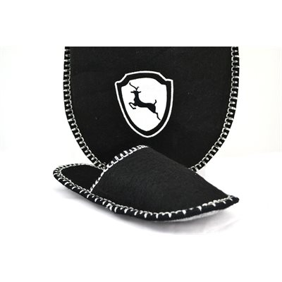 NOSTALGIA ENSEMBLE DE 5 PAIRES DE PANTOUFLES NOIR AVEC POCHETTE DE RANGEMENT image 1