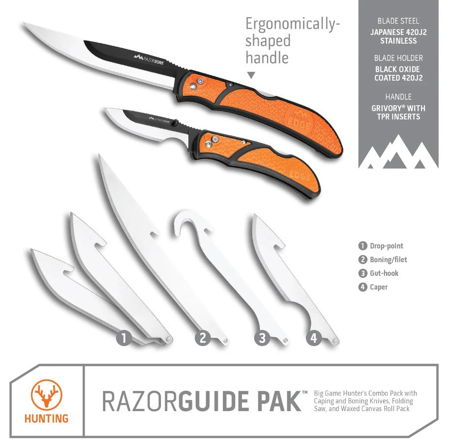 OUTDOOR EDGE COUTEAU DE CHASSE AVEC LAMES INTERCHANGEABLE "RAZORGUIDE" image 2