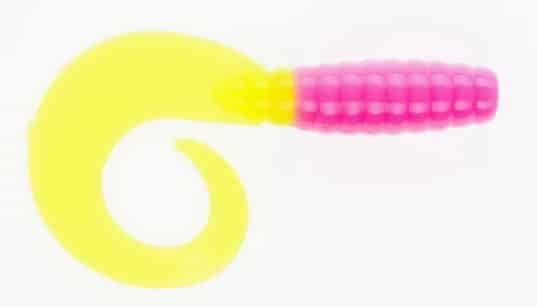 SET THE HOOK GRUB À QUEUE SIMPLE 3'' - PINK/CHARTREUSE TAIL image