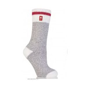 HEAT HOLDER FEMME BAS DE LAINE THERMIQUE - GRANDEUR 5 À 9, GRIS ET ROUGE image