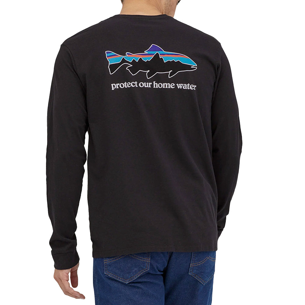 PATAGONIA CHANDAIL HOME WATER TROUT RESPONSIBILI-TEE, BLACK image 0