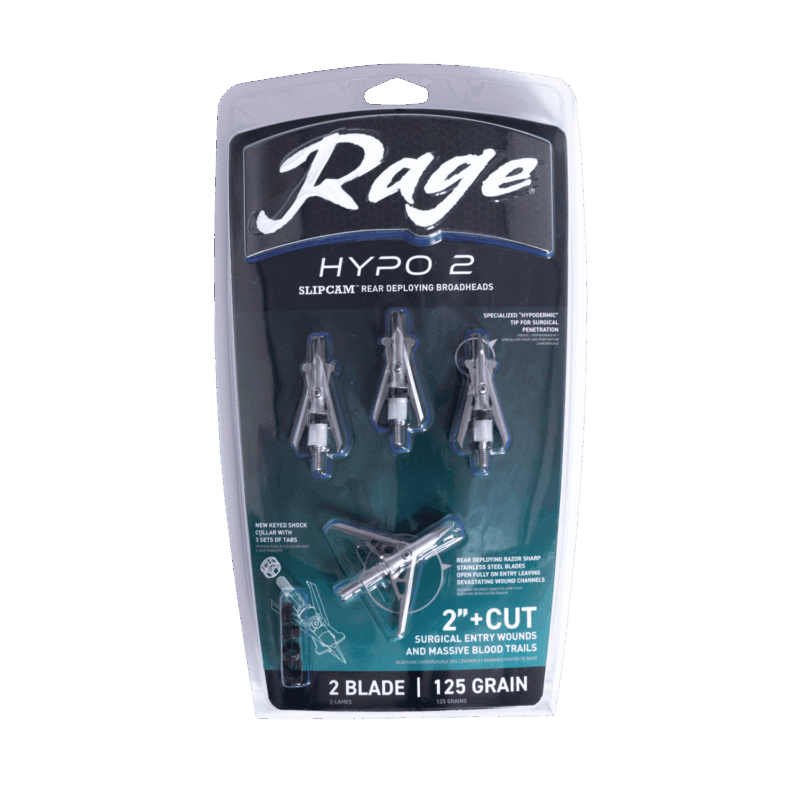 POINTES DE CHASSE RAGE HYPO-2  100 GR – COUPE 2″ (PAQUET DE 4) image 0