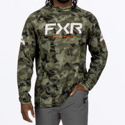 FXR CHANDAIL MANCHE LONGUE DERBY DRIFT CAMO AIR UPF MOSS ORANGE image 0
