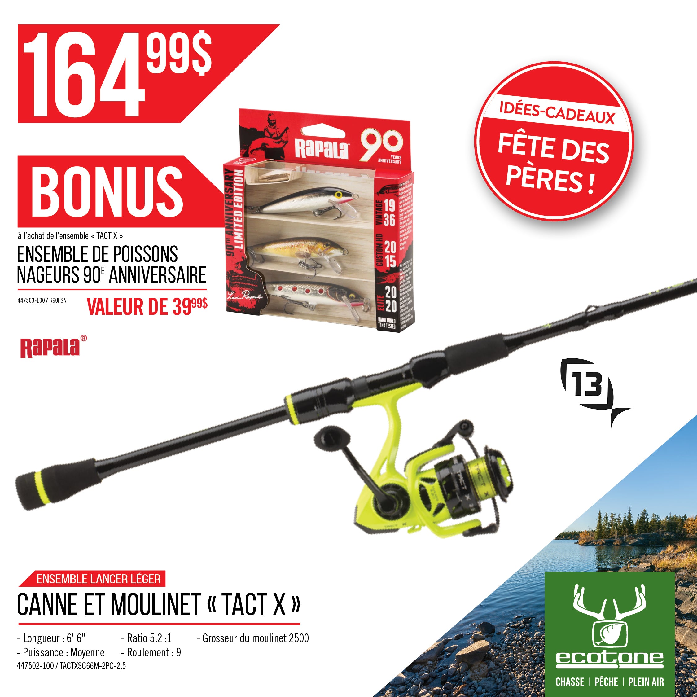 13TH FISHING COMBO TACT X LIGHT SPINNING ROD 2 PCS