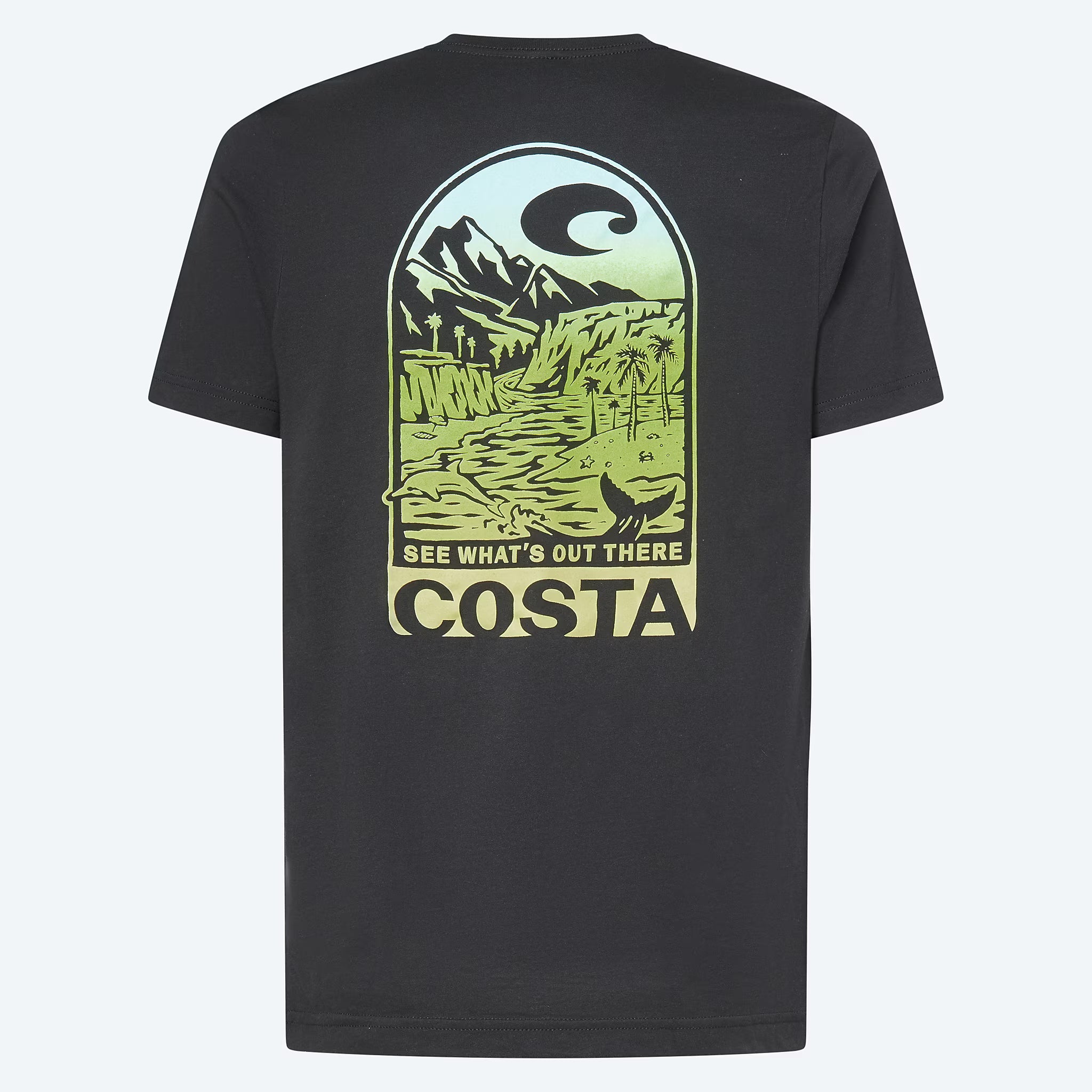 COSTA T-SHIRT STREAM TO SEA WEST - WASHED BLACK