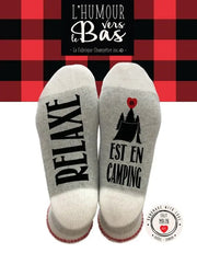 BAS DE LAINE "RELAXE, ON EST EN CAMPING" image 0