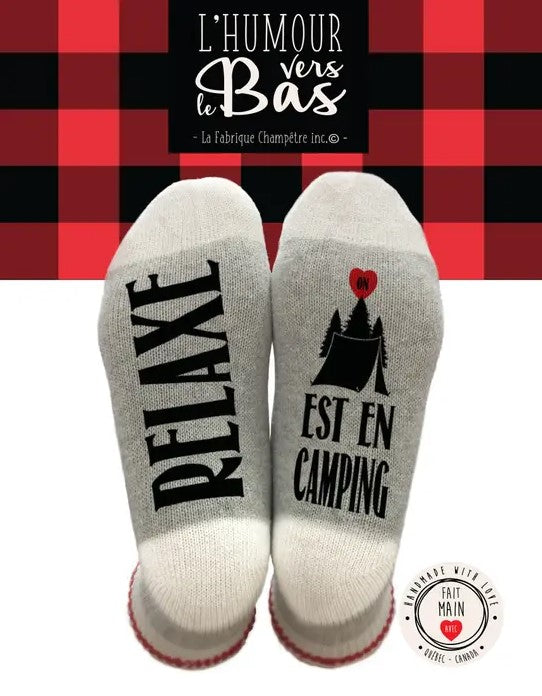 BAS DE LAINE "RELAXE, ON EST EN CAMPING" image 0