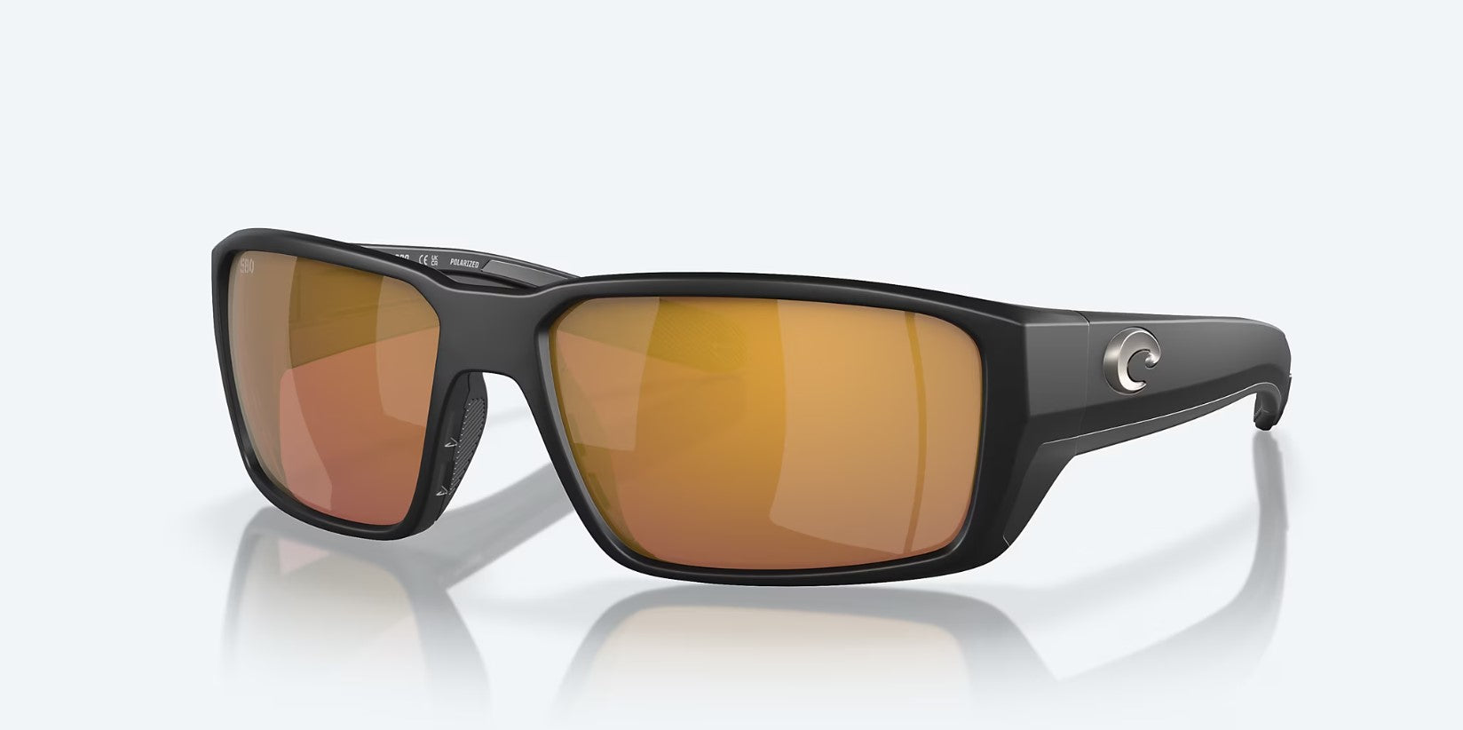 COSTA DEL MAR LUNETTE POLARISÉE EN VERRE FANTAIL PRO - MATTE BLACK, GOLD MIRROR image