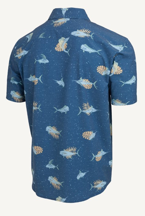 PELAGIC CHEMISE DOCKSIDE STRETCH WOVEN GAME FISH, SMOKEY BLUE image 1
