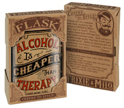 LUCKY JACK FLASQUE "ALCOHOL IS CHEAPER THAN THERAPY" 8 OZ image 0