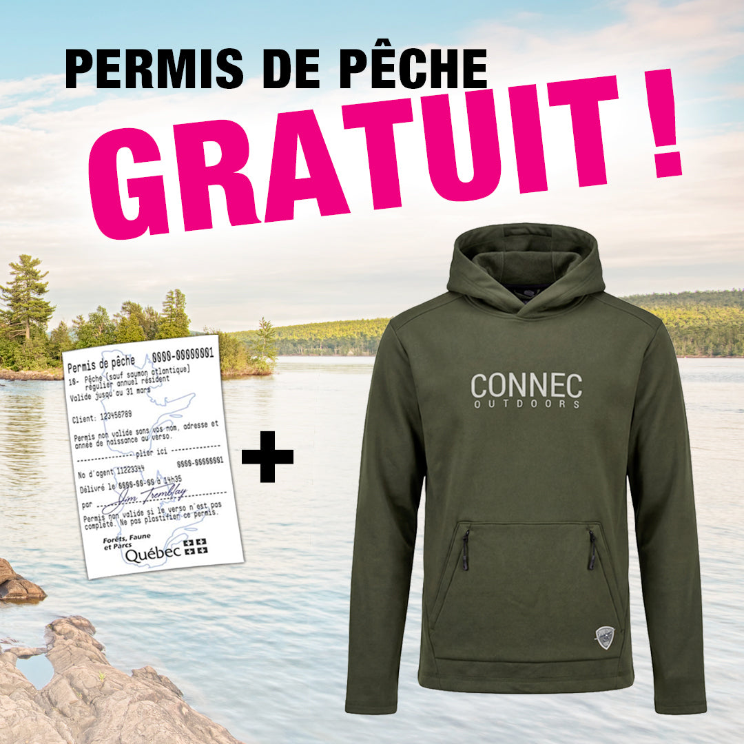 PROMO PERMIS DE PÊCHE GRATUIT CONNEC HOODIE AVEC FILET PRINSTA VERT KHAKI image 0
