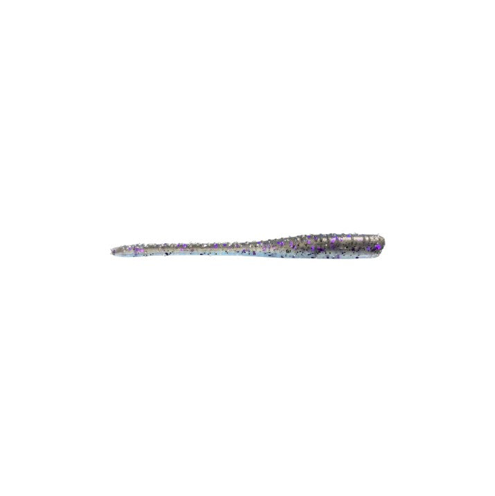 GREAT LAKES FINESSE DROP WORM 4'' - SMOKE CLEAR PURPLE FLAKE image