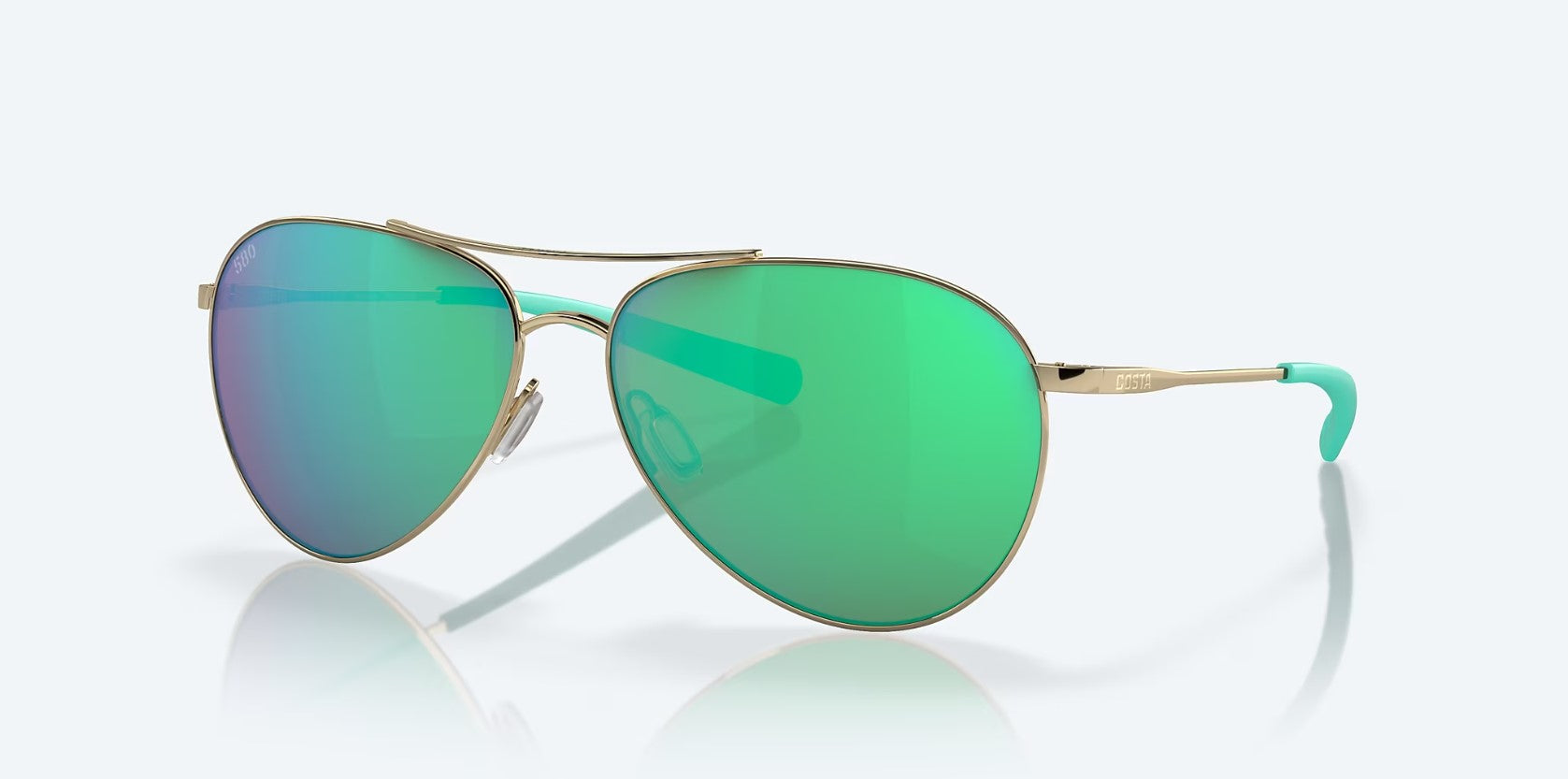 COSTA DEL MAR LUNETTE POLARISÉ EN POLYCARBONATE PIPER - SHINY GOLD FRAME, GREEN MIRROR image