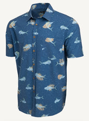 PELAGIC CHEMISE DOCKSIDE STRETCH WOVEN GAME FISH, SMOKEY BLUE image 0