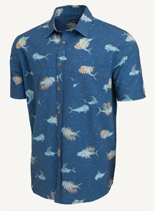 PELAGIC CHEMISE DOCKSIDE STRETCH WOVEN GAME FISH, SMOKEY BLUE image 0