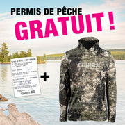 PROMO PERMIS DE PÊCHE GRATUIT CONNEC CHANDAIL AVEC FILET OFFRACK HUGO STRONG CAMO image 0