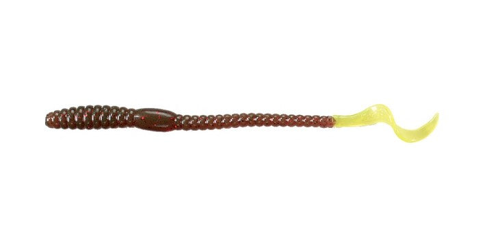 MISTER TWISTER PHENOM WORM 6'' 10 PCS - MOTOR OIL/RED FLACK/CHART TAIL image