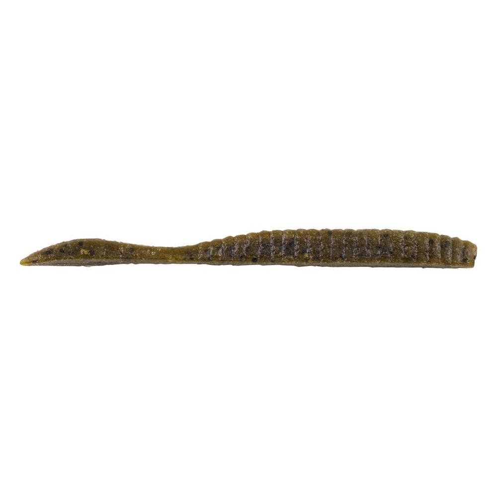 BERKLEY POWERBAIT MAXSCENT FLAT WORM 3.6" - GREEN PUMPKIN image