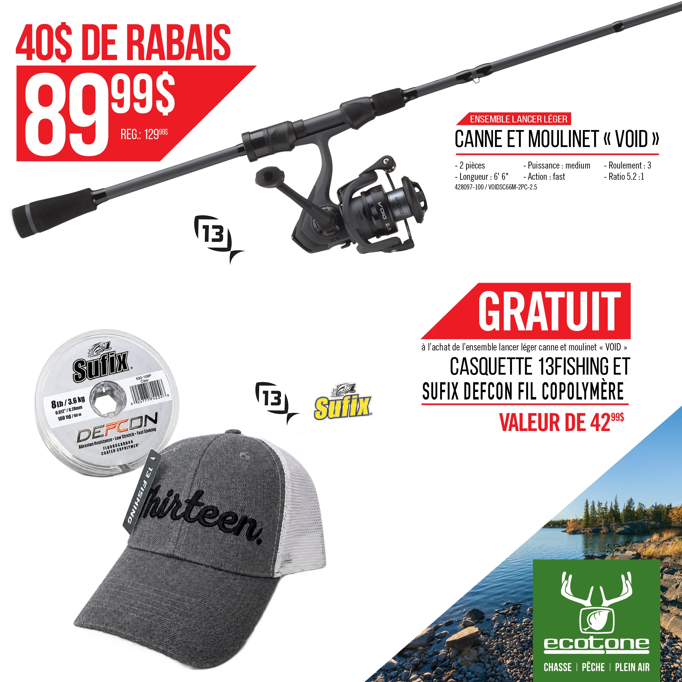 13TH FISHING VOID SPINNING COMBO 2 PC