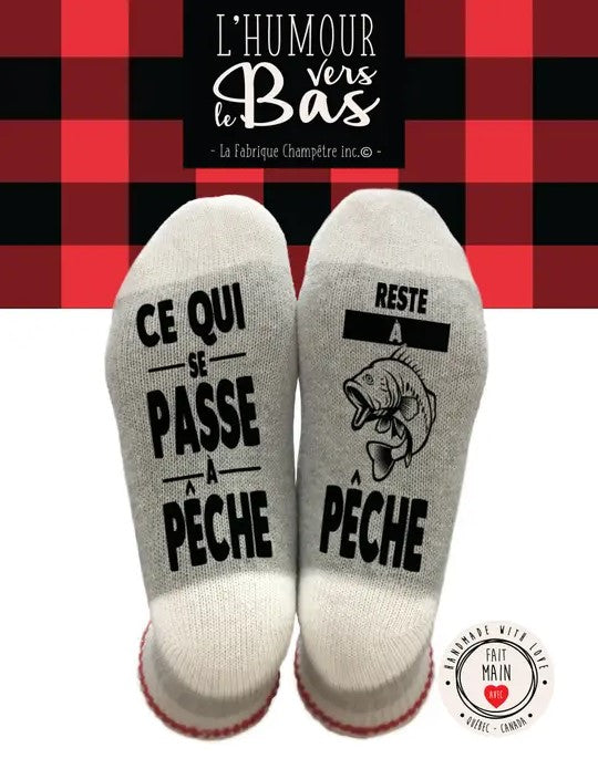 BAS DE LAINE ''CE QUI SE PASSE À LA PECHE RESTE À LA PECHE'' image 0