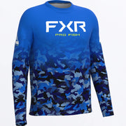 FXR CHANDAIL MANCHE LONGUE DERBY DRIFT CAMO AIR UPF BLEU COBALT image 0