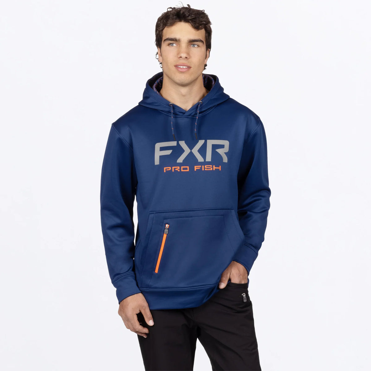 FXR CHANDAIL À CAPUCHON PRO FISH TECH, MIDNIGHT ORANGE