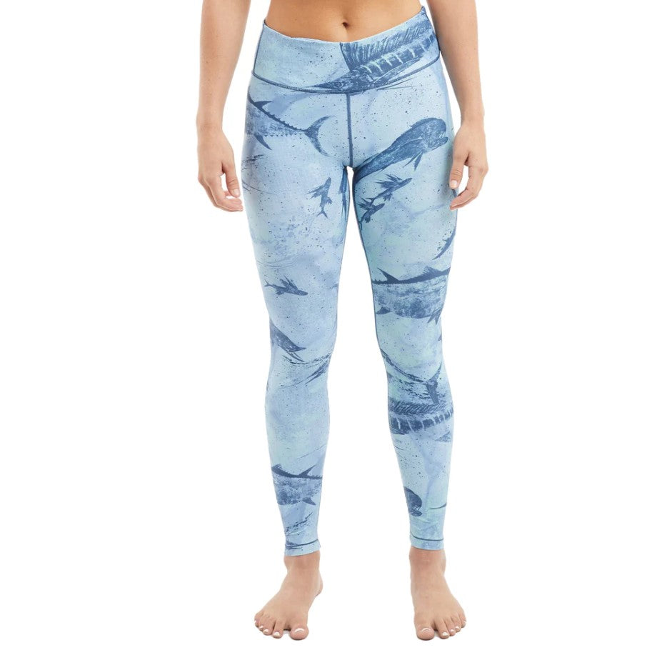 PELAGIC LEGGING POUR FEMME MAUI OPEN SEAS CAMO, BLUE image 0