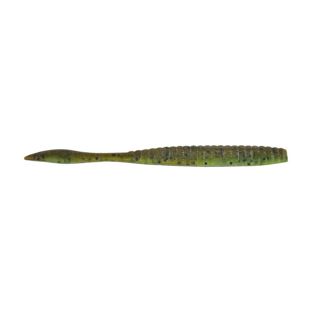 BERKLEY POWERBAIT MAXSCENT FLAT WORM 3.6" - GREEN PUMPKIN WATERMELON image