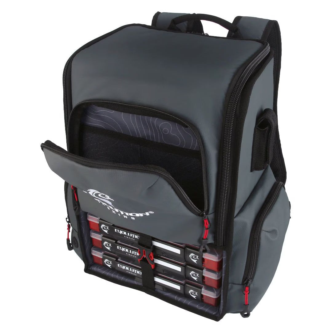 EVOLUTION OUTDOOR LARGEMOUTH 3.0 SAC À DOS DE PÊCHE 3600 GRIS