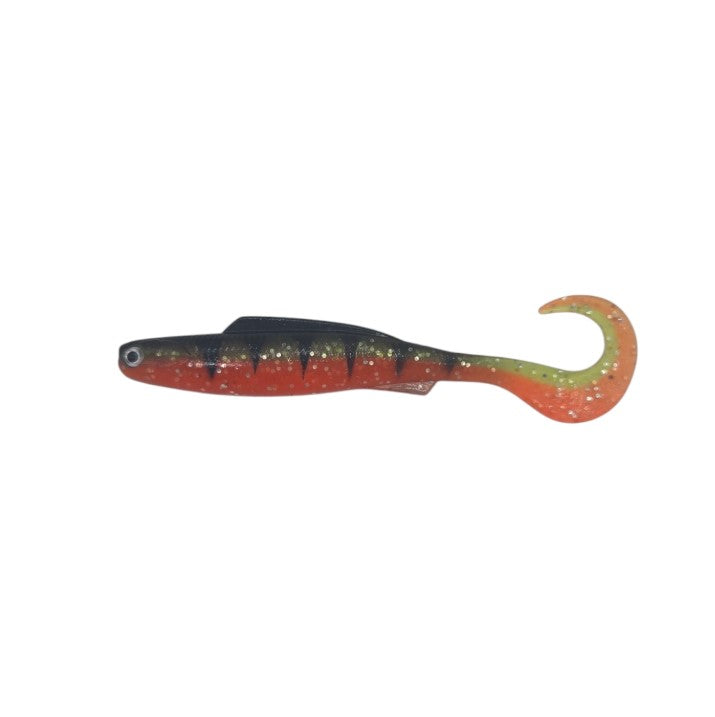 MALADE DE PÊCHE MME WALLY CURLY TAIL 4" - PERCHAUDE ORANGE EAU FONCÉ image